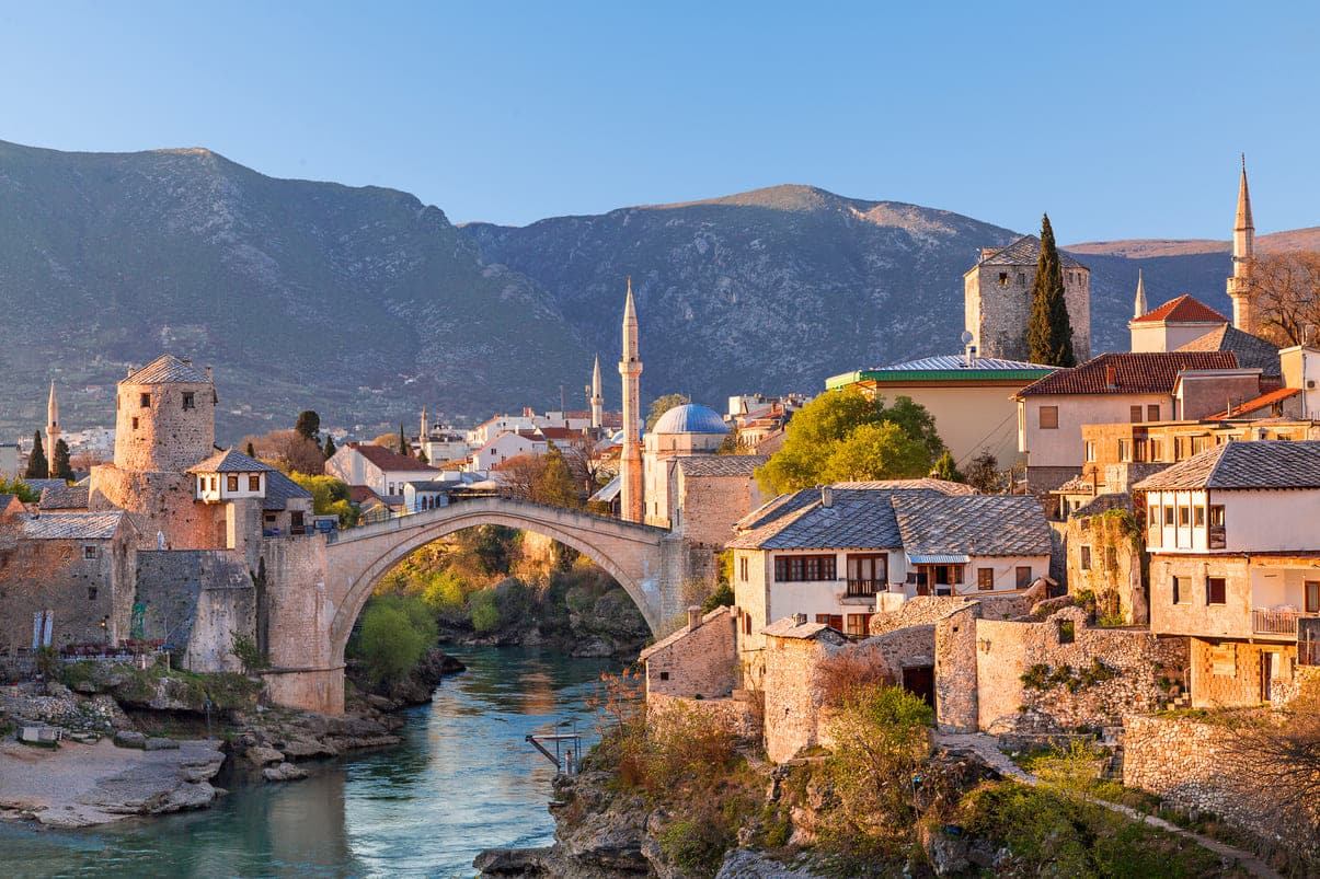 Mostar Old Bridge in autumn — a quiet October day trip from Sarajevo