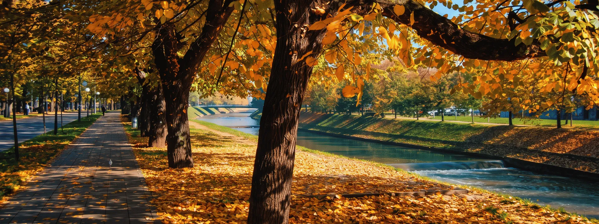 Vilsonovo šetalište in autumn — cycling along the Miljacka river in Sarajevo